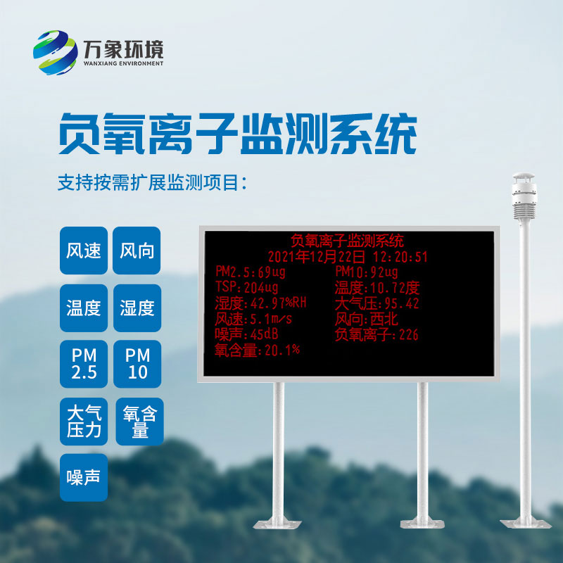 大氣負(fù)氧離子自動(dòng)監(jiān)測(cè)系統(tǒng)，空氣中負(fù)氧離子濃度全天候監(jiān)測(cè)