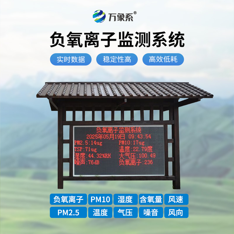 在線負(fù)氧離子監(jiān)測系統(tǒng)，空氣質(zhì)量肉眼可見